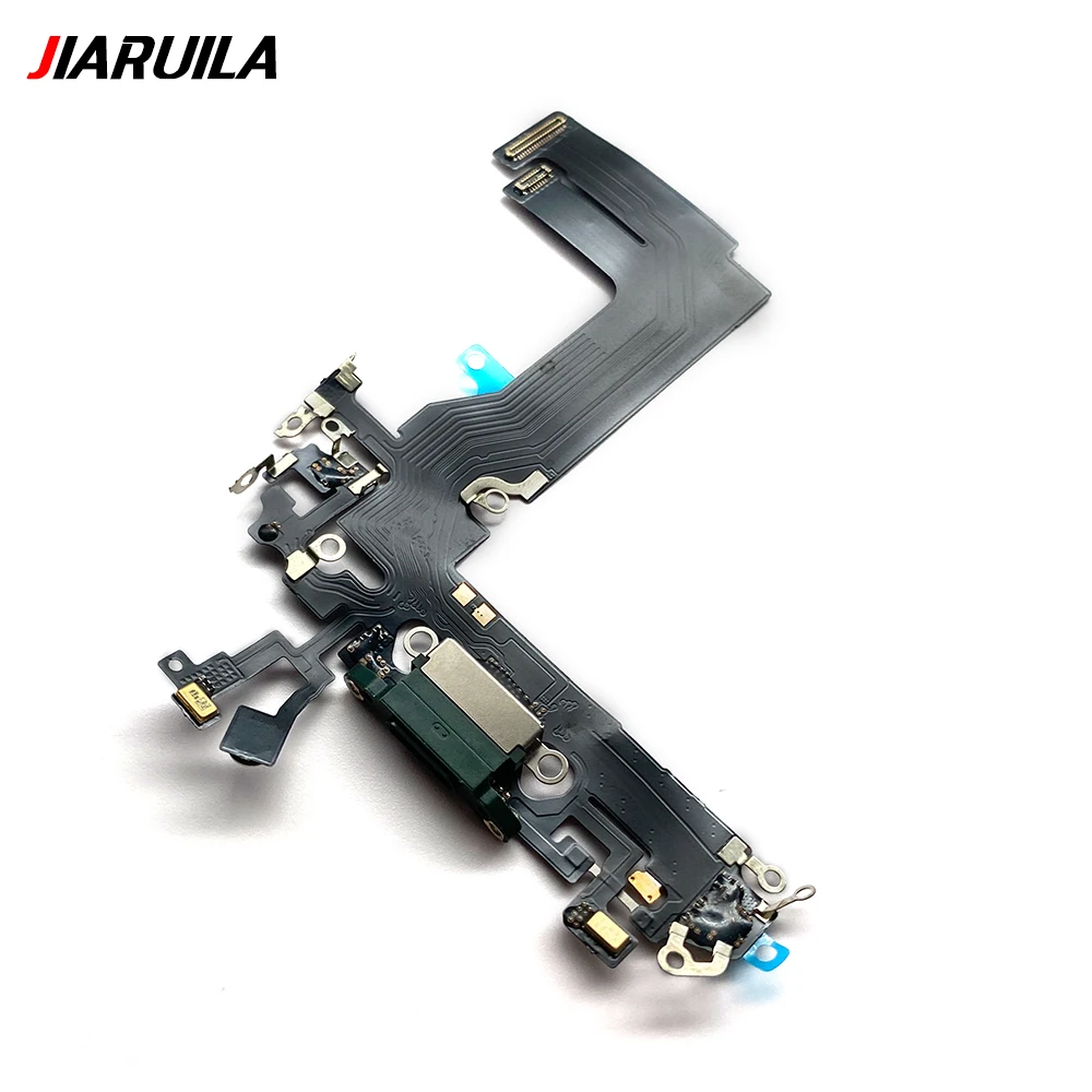 1 قطعة USB شحن شاحن ميناء الكابلات المرنة آيفون 13 13 برو ماكس موصل شاحن حوض صغير مع استبدال ميكروفون فليكس