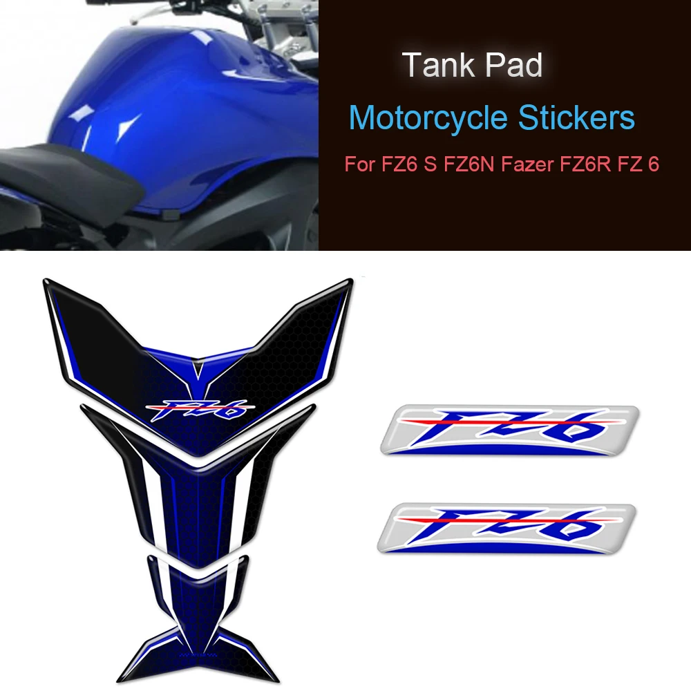 

For Yamaha FZ6 S FZ6N Fazer FZ6R FZ 6 Motorcycle Stickers Decals Side Grips Gas Fuel Oil Kit Knee Scratch Protection Tank Pad