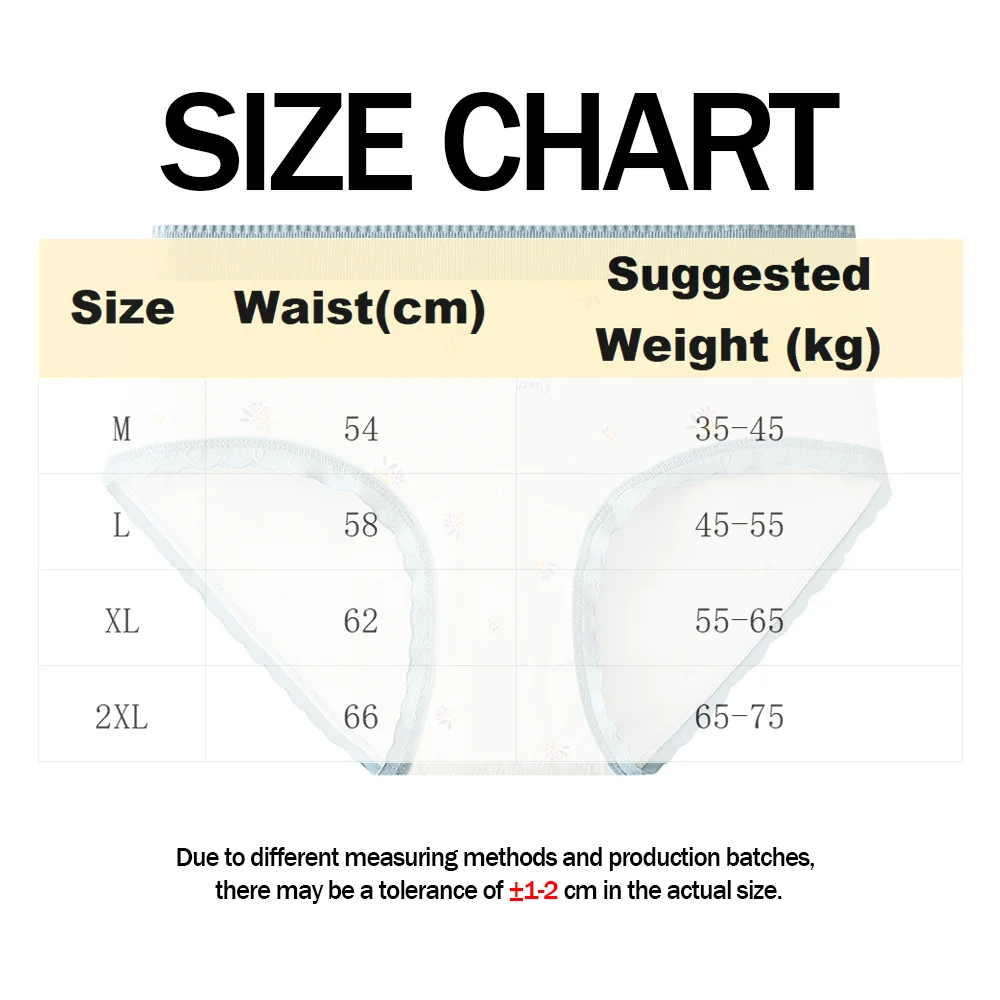 1Pcs Girls Cute Panties Women Cotton Seamless Underwear Teenager Extended Crotch Briefs Students Floral Print Underpants