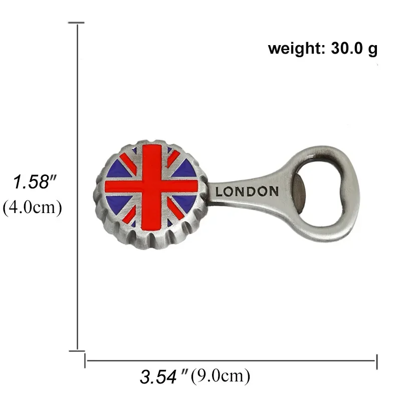 Funny Bottle Opener Magnet for Refrigerator European Cup British Flag Bottle Cap Shape Beer Openers Ornaments Home Decoration