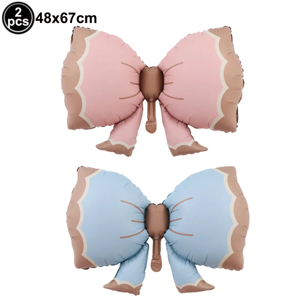 2pcs Bow Balloon Bow Tie Pink Balloon Bow Balloon Bow Theme Birthday Party Wedding Bride Shower Girl Gift Balloon Decorations