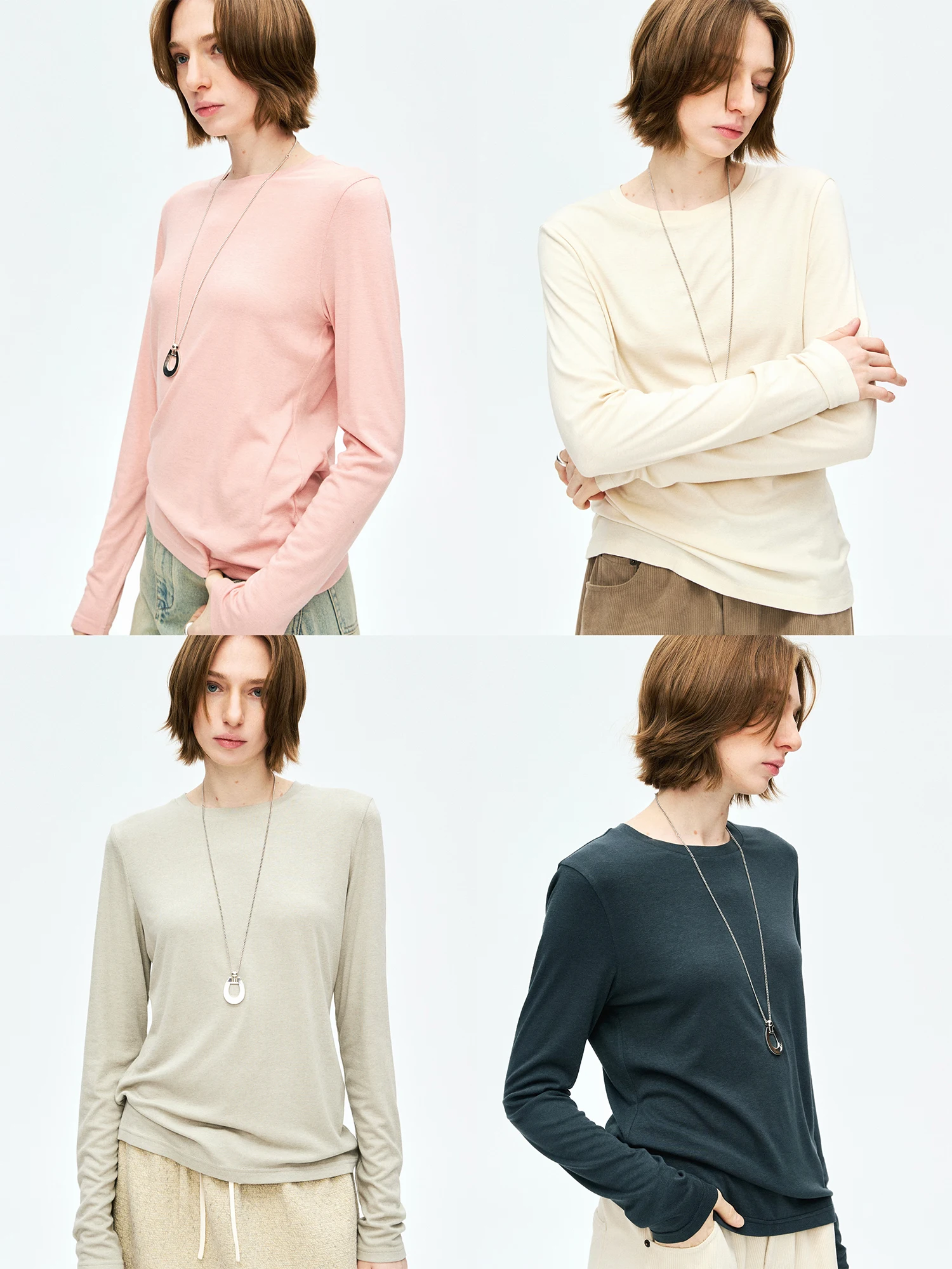 

Комфортная женская повседневная футболка-маска MRS Studios из ацетатной шерсти с длинным рукавом, классическая вязаная, приятная к коже