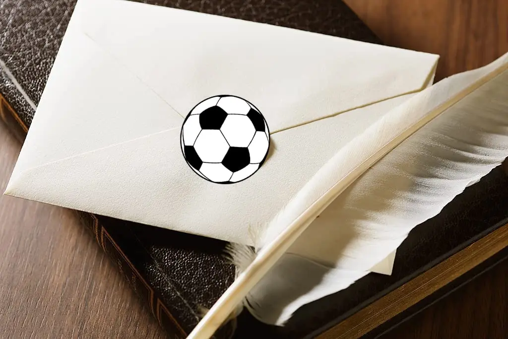500 Stück Fußball-Aufkleber, selbstklebende Sport-Fußball-Etiketten, Rolle für Fußball-Thema, Party-Dekoration, Geburtstagsparty-Zubehör – Detail 3