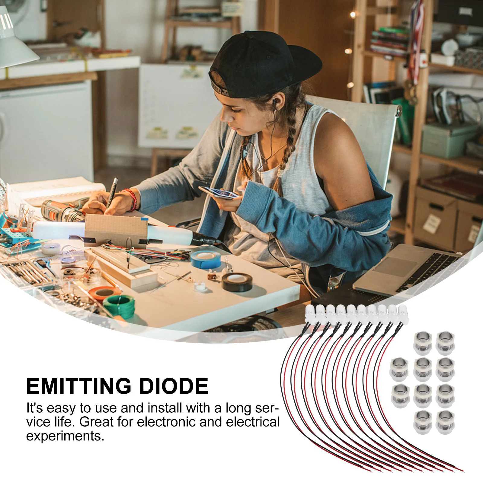 Small Flashlights LED Emitting Diodes Bulb Leds Metal Base Lamp Wiring Pre-Wired