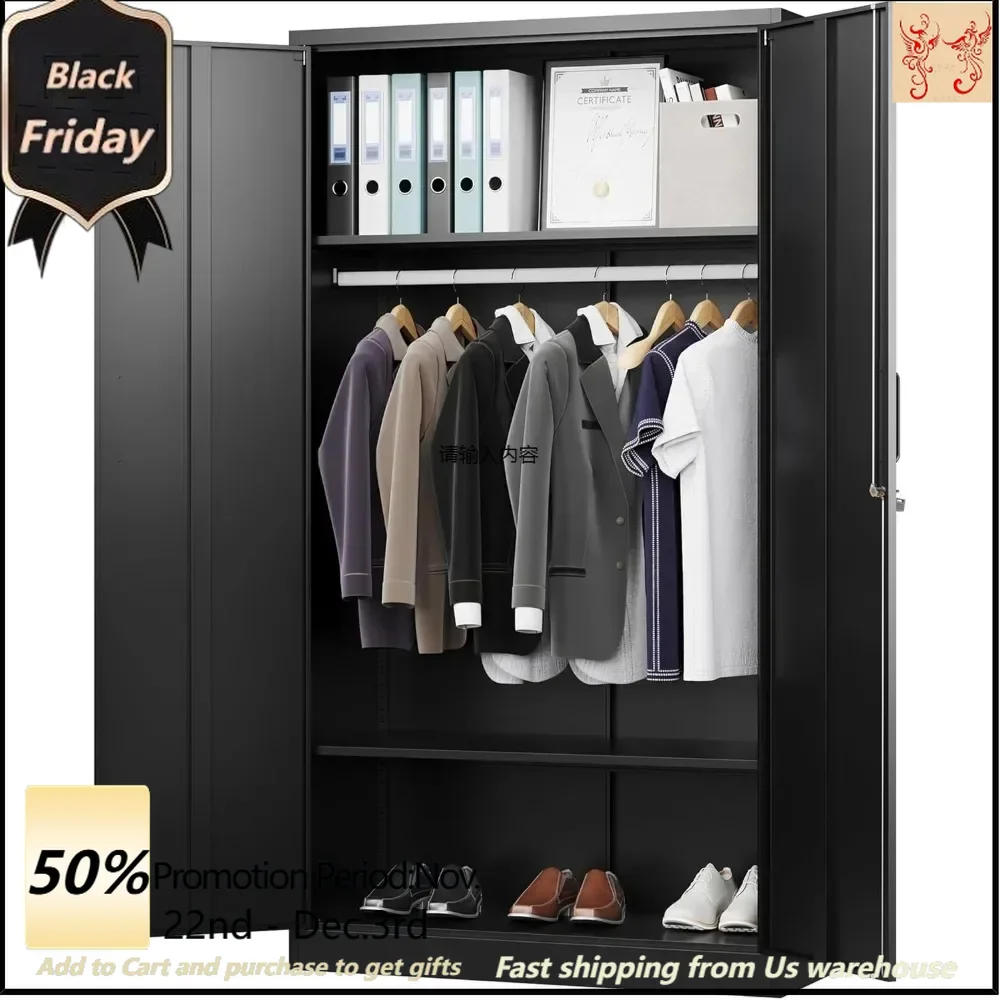 Metal wardrobe with lock, clothes locker, suitable for family room, fire department, school, staff, gym, government