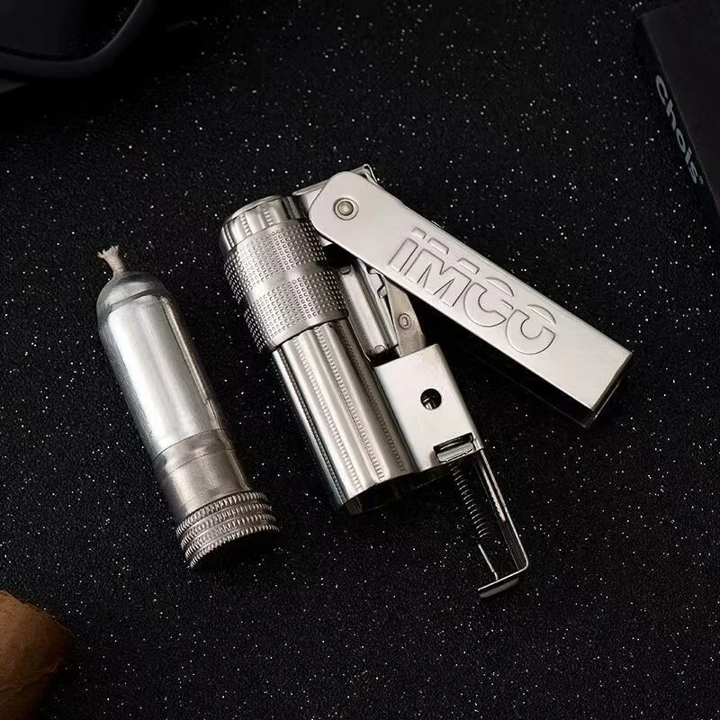 IMCO 6700 Vintage Stainless Steel Metal Lighter Austrian Gasoline Grinding Wheel Lighter Kerosene Series Genuine With Box