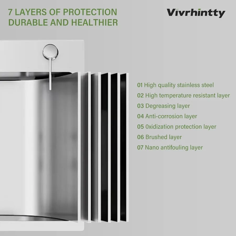 33x22 Drop in Kitchen Sink 10 Deep Large Top Mount Single Bowl Stainless Steel Sink with Nano Coating for Kitchen and Laundry R