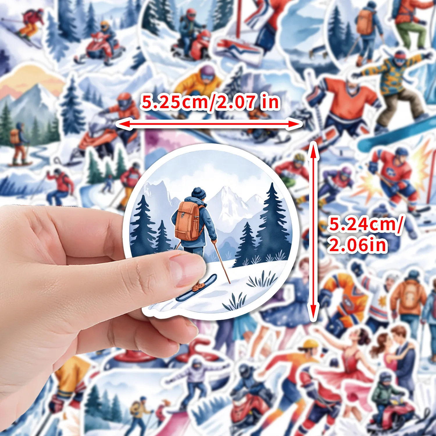 50 個新しい冬落書きステッカークールスキー装飾 DIY スポーツデカール冷蔵庫荷物ラップトップギター車バイク子供のおもちゃ