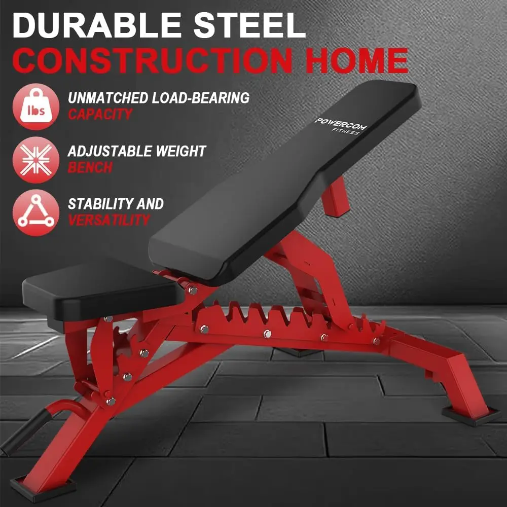 Strength Weight Bench 32 Adjustable Positions Training Benches Heavy Duty Home Gym Equipment with 1300 LBS Weight Capacity Durab