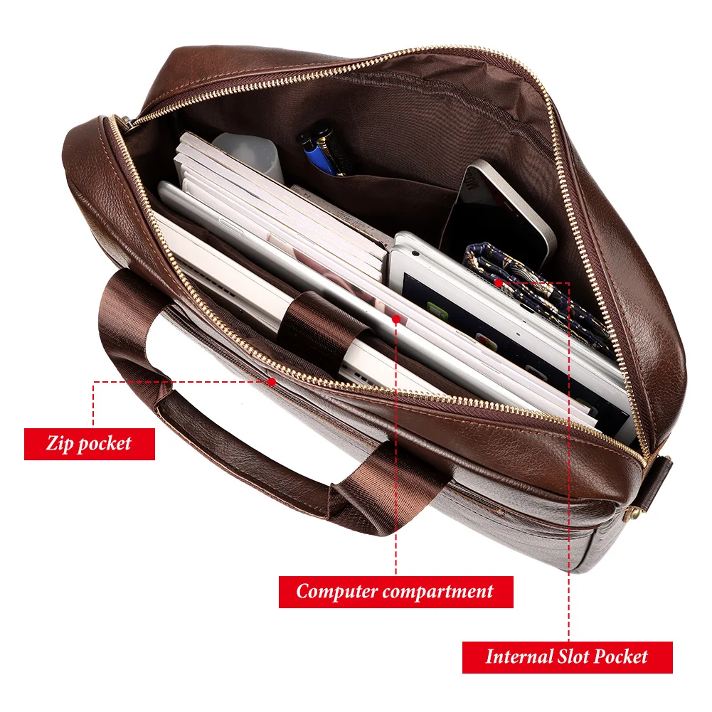 Men Briefcase Bag High Quality Business Genuine Leather Shoulder Messenger Bags Male Office Handbag 14 inch Laptop Bag