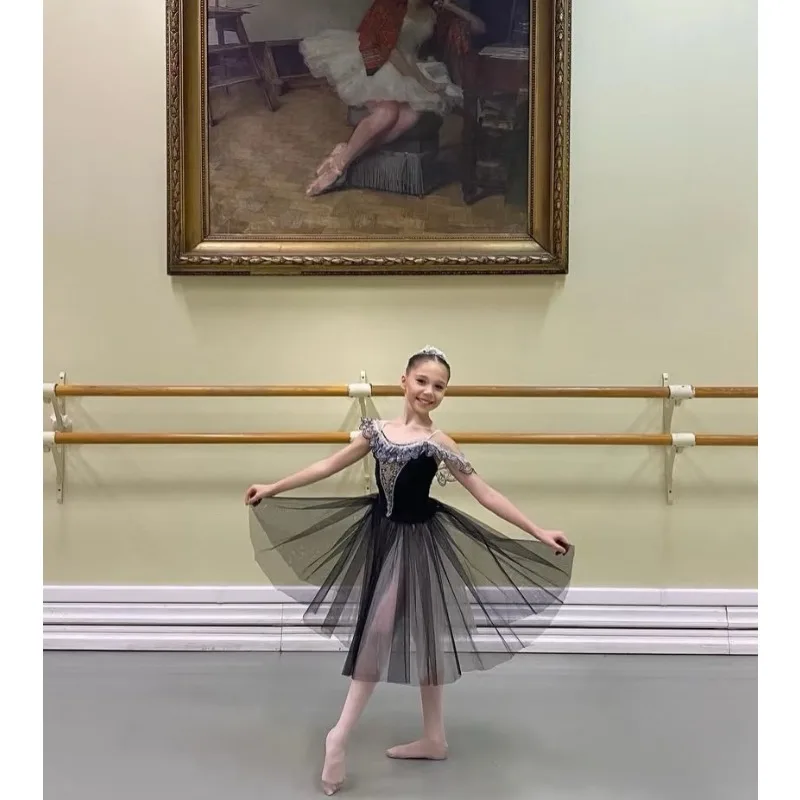 

Vestido De Ballet Para NiñaBlack Swan Ballet Dress for Girls Tutu Skirt Performance Dance Costume leotardos de ballet para mujer