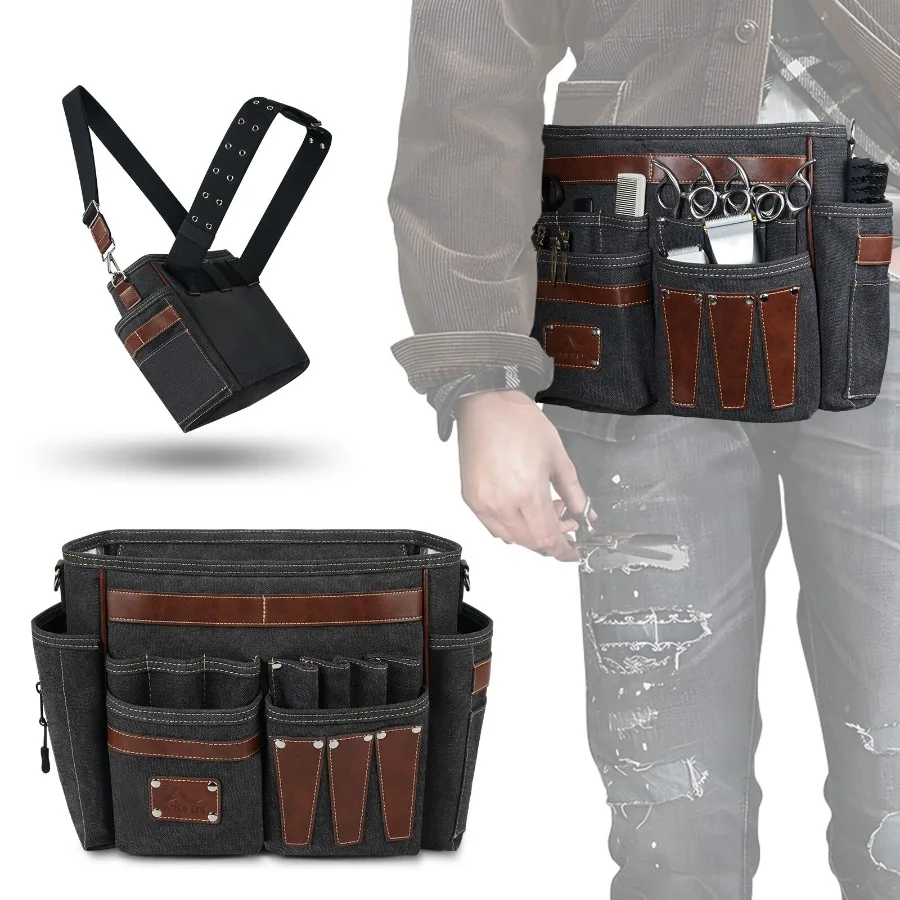 

Профессиональная парикмахерская кобура с сумкой для ножниц и органайзером для расчески для парикмахеров Регулируемая поясная сумка для легкого доступа