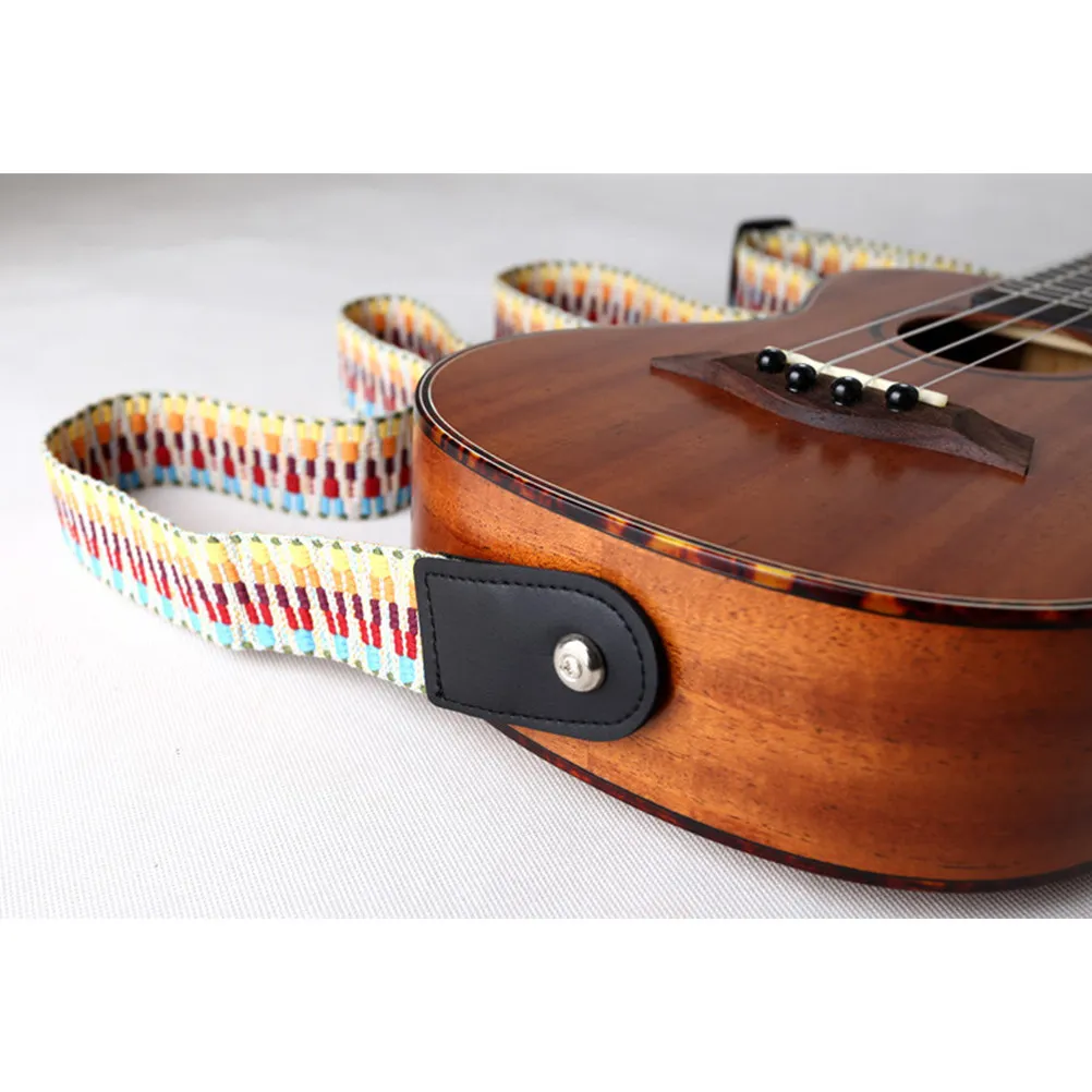 

2Pcs Ukulele Strap Bright Colorful Pattern Compact Sturdy Comfortable Adjustable Sling for Ukulele Guitar Players Small Guitar