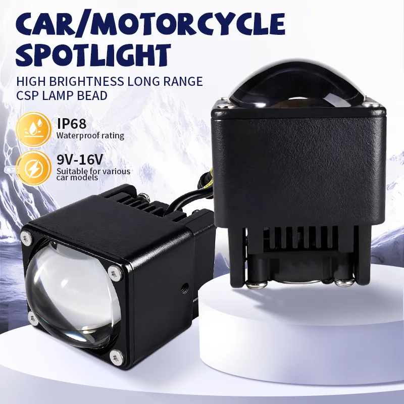 2026 New Motorcycle LED Spotlight Matrix Yellow/White Light Switchable Auxiliary Driving Light for Car Motor Electric Bicycles