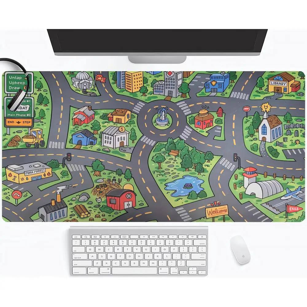 

Cartoon City Traffic Maze Toy Mat Large Gaming Mouse Pad XXL Rubber Anti-slip HD Gaming Keyboard Mousepad Long Desk Mat 900x400