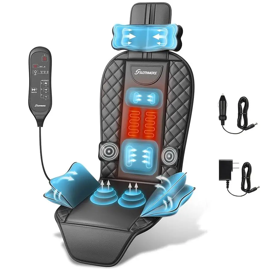 

Back Massager with Heat amp Traction amp Vibration, Chair Massager Pad for Office Home, Seat Massage for Pain Relief Deep Tissue