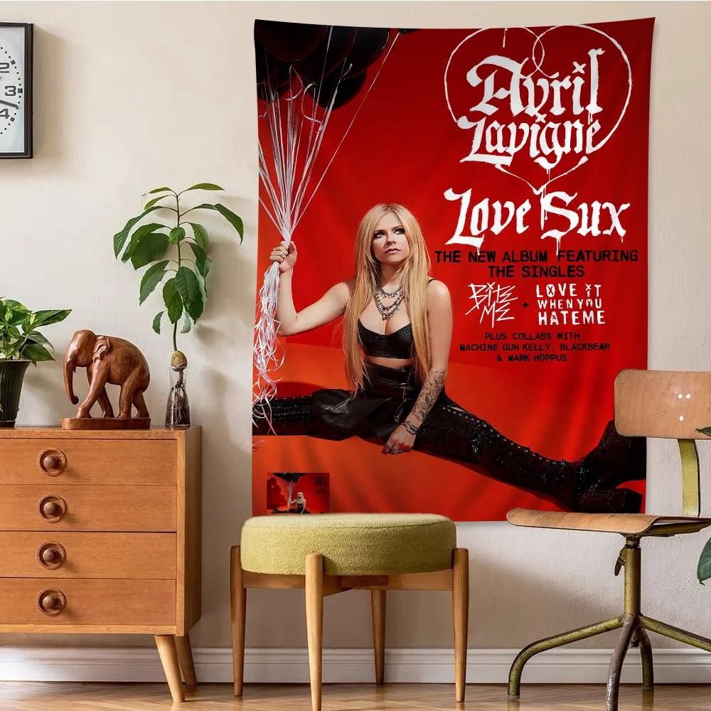 Singer A-Avril L-Lavigne Cartoon Tapestry Wall Hanging Decoration Household Home Decor