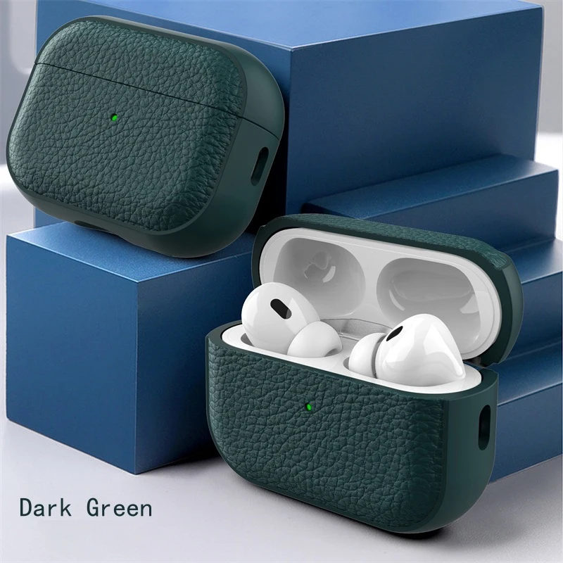 Luxus Leder Abdeckung Für AirPods 4 3 2 1 Business Kopfhörer Abdeckung Für Apple AirPods Pro 1 2 Headset Shell mit Haken Zubehör