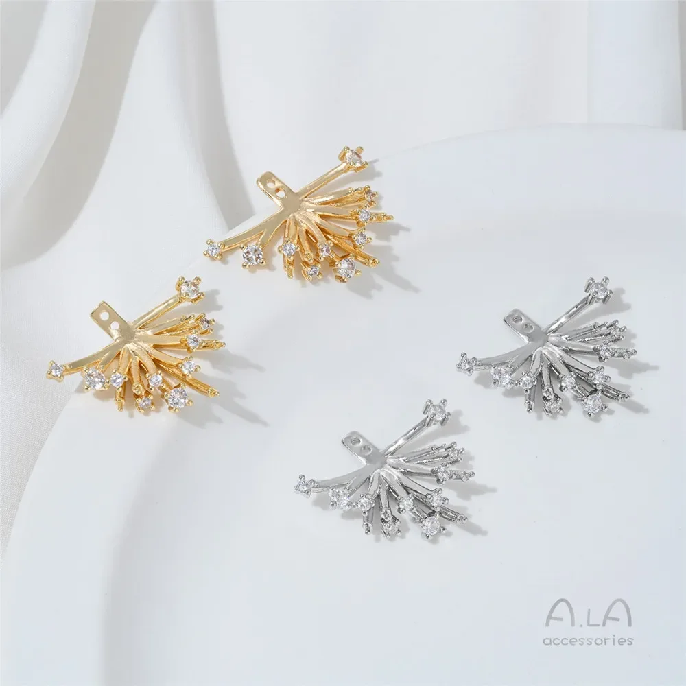 زهور دش النيزك اللامعة المطلية بالذهب عيار 14 قيراط، أقراط اللؤلؤ، أقراط فضية فرنسية، إكسسوارات مجوهرات ذاتية الصنع