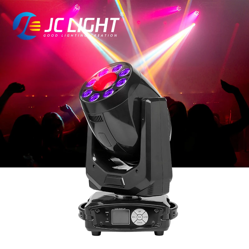 JC 라이트 미니 200W LED 스팟 이동 헤드 라이트, RGB 워시 DMX 제어 무대 조명, 200W 스팟 이동 헤드 라이트, 2023 신상