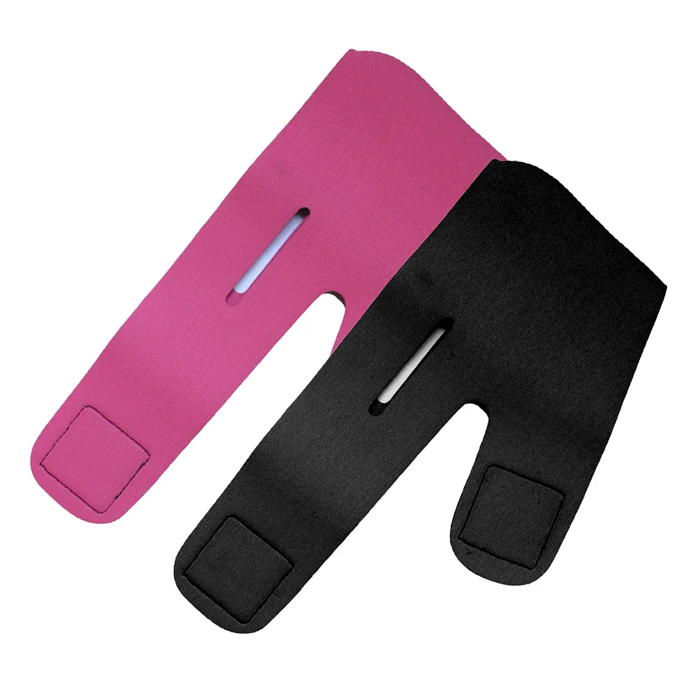 Mascarilla facial delgada, cinturón de levantamiento de cara, correa para la barbilla, masajeador fino, vendaje muscular, negro, rosado, para reafirmante Facial, ronquido, 2 uds.