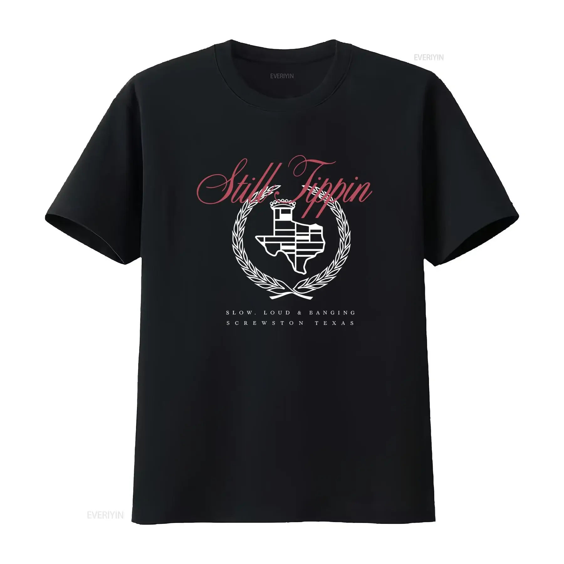 Still Tippin Slow Loud and Banging Houston Screwston Classic T Shirt with Texas Map Wreath Design vintage Washed fashion