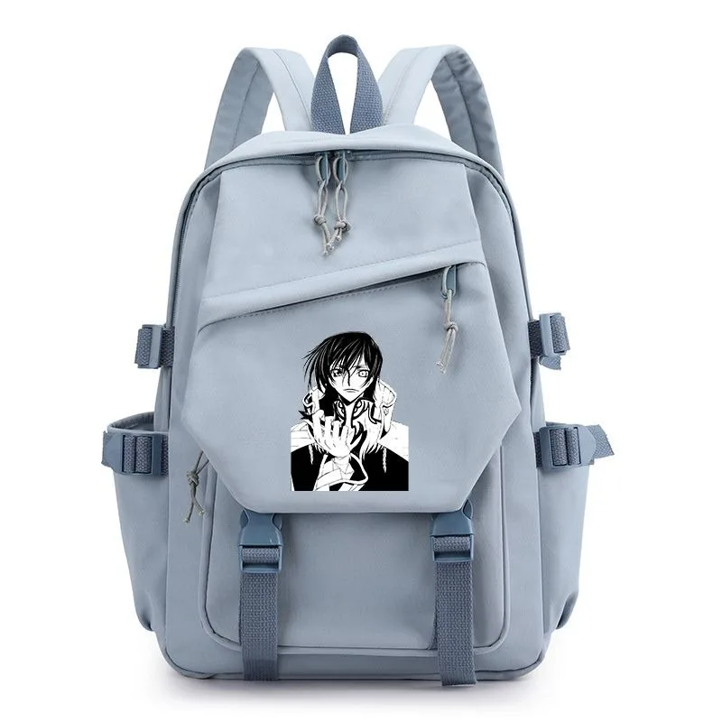 Black White Blue Pink Green, Code Geass Lelouch of the Rebellion, Hangyaku no Lelouch, School Bags, Anime Backpacks Girls Boys