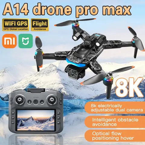 샤오미 미지아 A14Pro Max GPS 브러시리스 8K 트리플 카메라 광학 흐름 장애물 회피 접이식 쿼드콥터 RC 장거리 드론 장난감