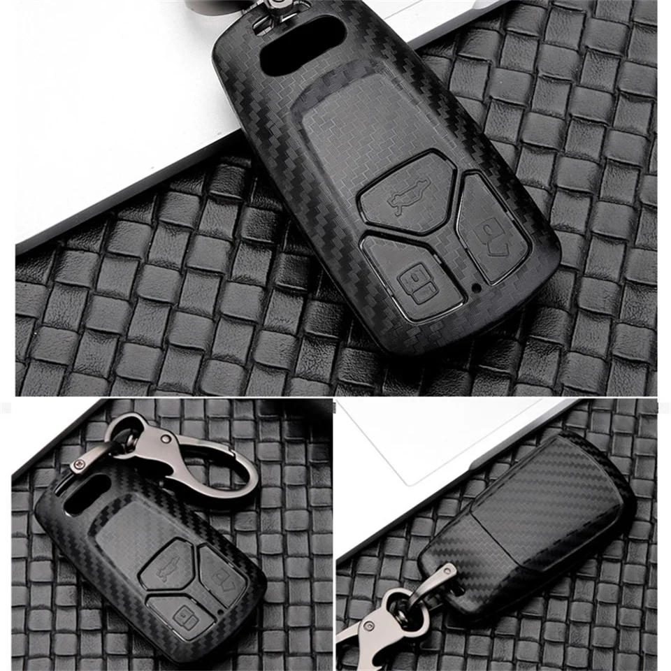 Car Key Case Cover Key Bag For Audi a1 a3 8v a4 b9 a5 a6 c7 q3 q5 q7 tt Holder Shell Auto Keychain Protect Set Accessories