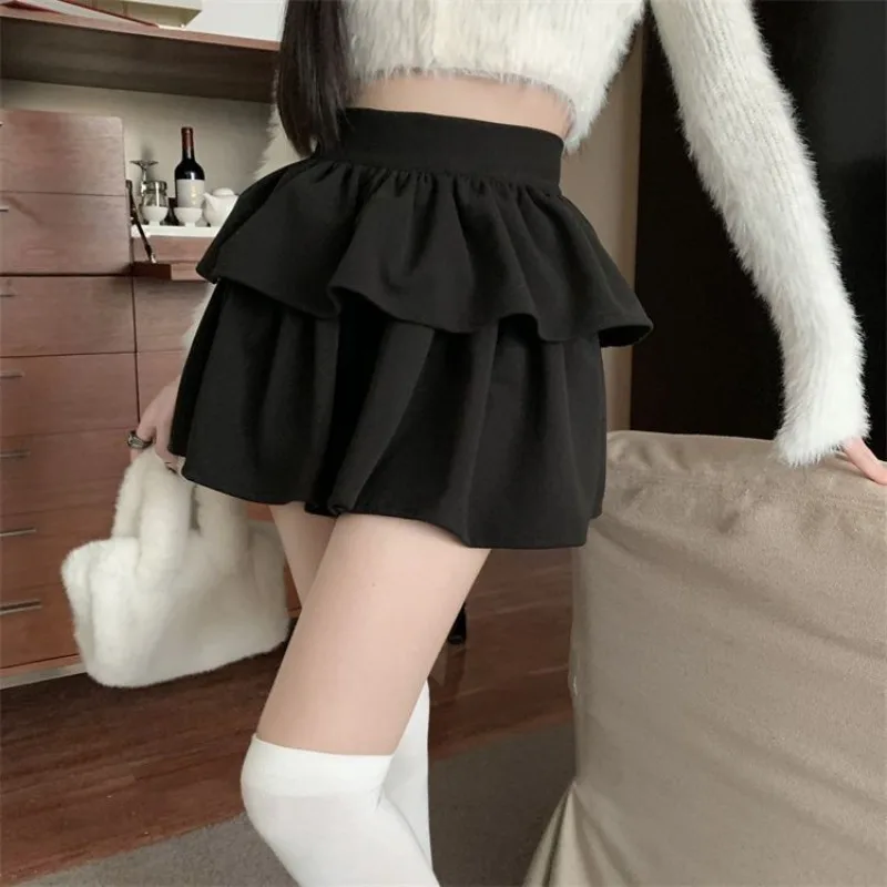 Cake Skirts Women Princess Cozy Dancing Cleanfit Preppy High Waist All-match A-line Aesthetic Ruffles Streetwear Faldas Y2k Ins