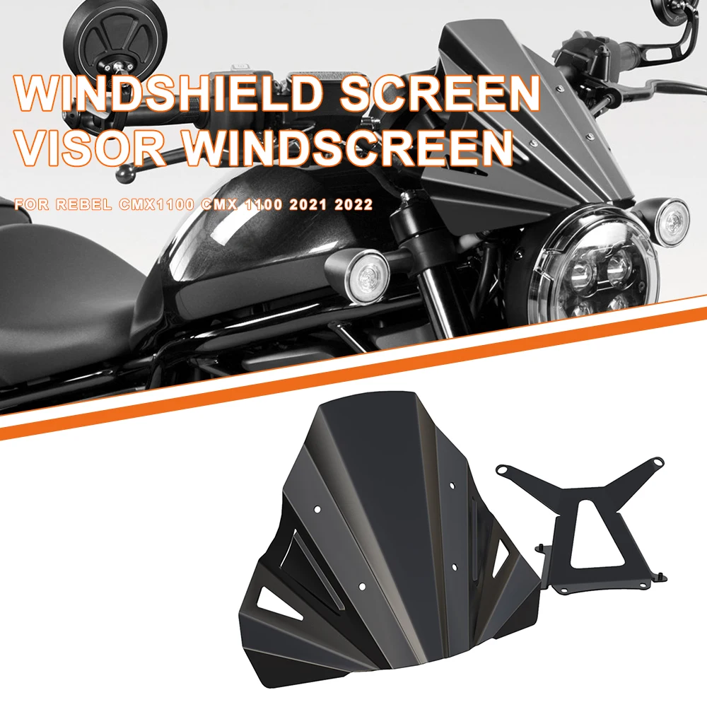 

For HONDA CMX1100 REBEL Motorcycle Accessories Windshield Windscreen Aluminum Wind Shield Deflectore CMX 1100 2021 2022 2023