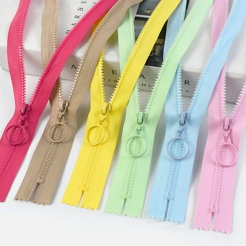 

5/10Pcs 25/60cm 3# Resin Zippers Close&Open End Auto Lock Ziper Ring Puller Zip Bag Jacket Decoration Zipper Sewing Accessories