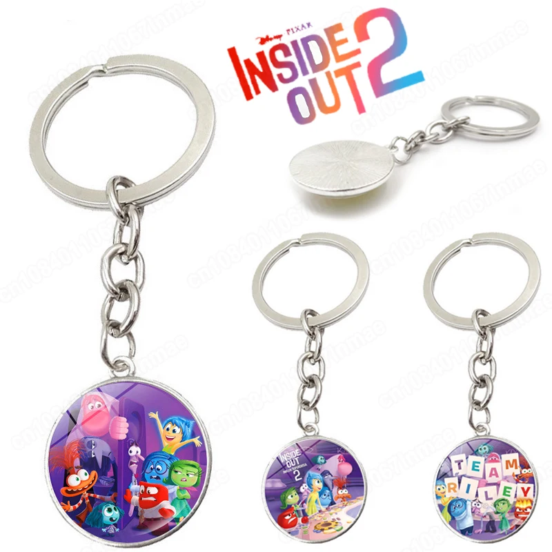 

Inside Out 2 Keychain Cute Bag Pendant Action Figure Riley Anger Sadness Disgust Car Keychains Birthday Gifts Christmas Jewelry