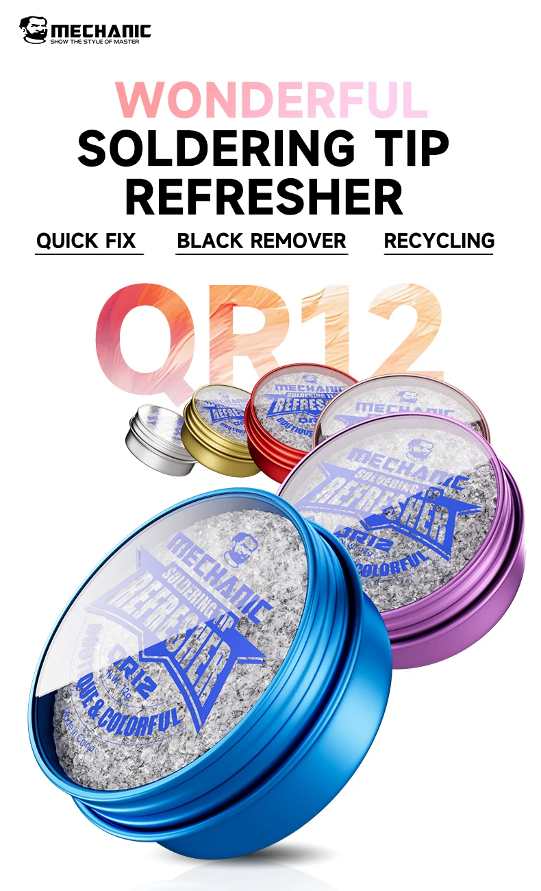 MECHANIC OFFICIAL Wonderful Soldering Tip Refresher QR12 Fix Remove Tin Solder Cream Clean Paste Oxide Solder Iron Tip Repair