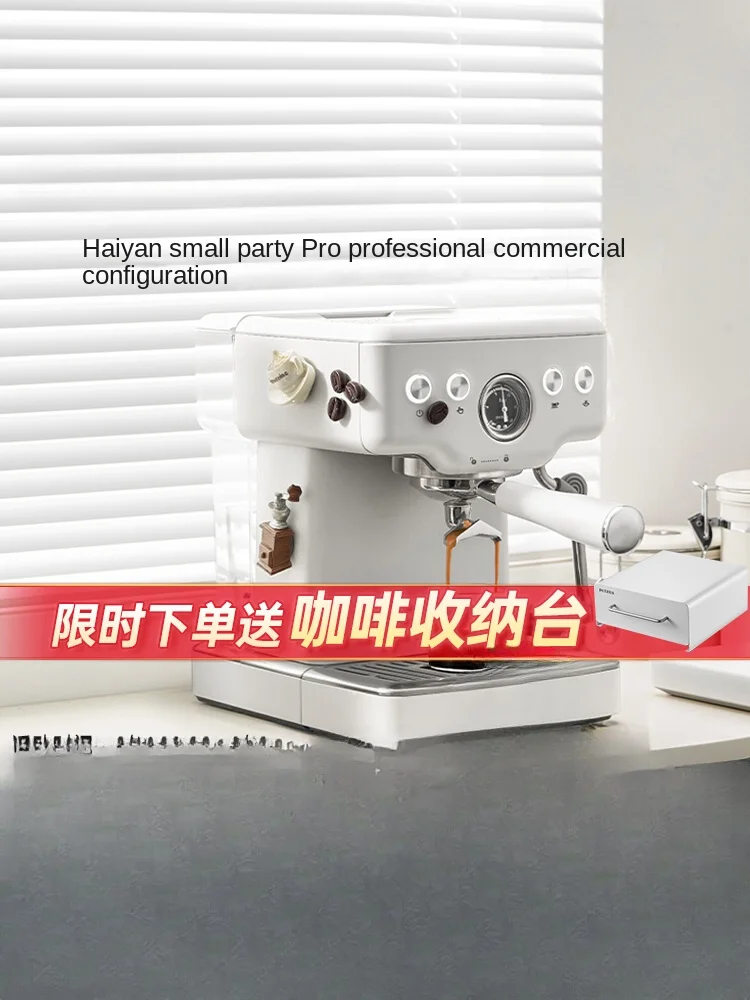 Small Square Pro Concentrated Italian Coffee Machine Small Household Full & Semi Automatic Integrated Commercial Use