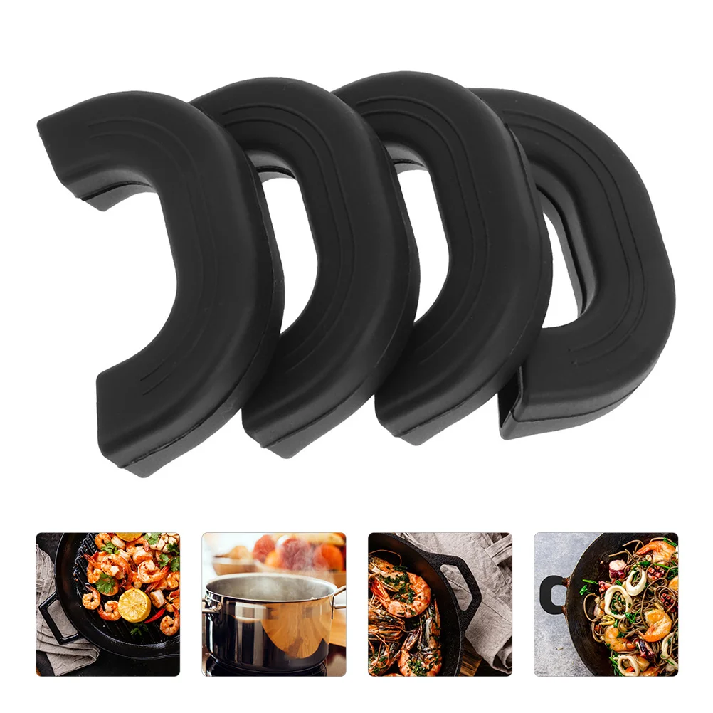 4 Pcs Pot Earrings Oven Mitts Kitchen Appliances Silicone Handle Sleeves Stew Covers Tools Hot Protectors Holder Silica Gel