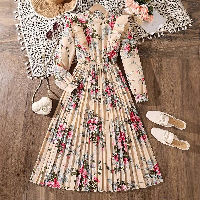 

13-16T spring autumn children kids girls long sleeve dress