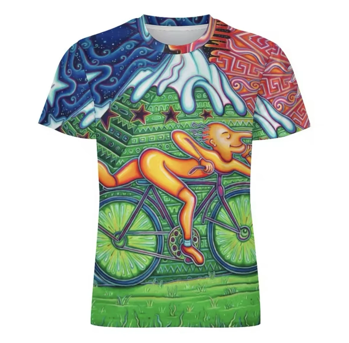 New Loose Breathable Albert Hoffman Bike Day T-Shirt 1943 Cycle Lsd Trip Acid Day O-Neck Fashion T-Shirt Summer Man Plus Size