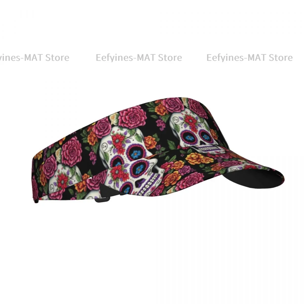 Dia De Los Muertos Summer Air Sun Hat Visor UV Protection Top Empty Sports  Running Sunscreen Cap