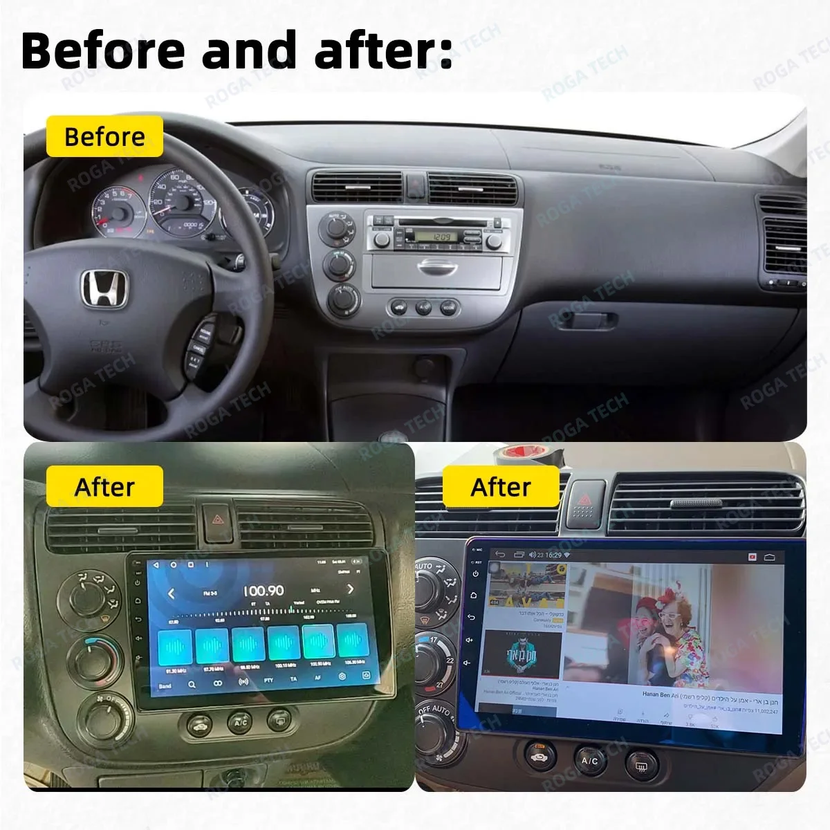 Car Radio For Honda Civic 2000 - 2006 Android Car Multimedia Player GPS Navigation Carplay Auto Autoradio Head Unit Stereo 2 Din