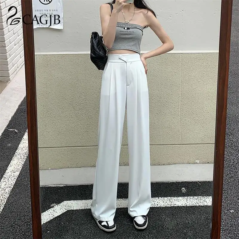 

1pcs Women Wide-Leg Pants Straight Wide Leg Women's Pants High Waist Pants For Solid Color Loose Suit Trousers