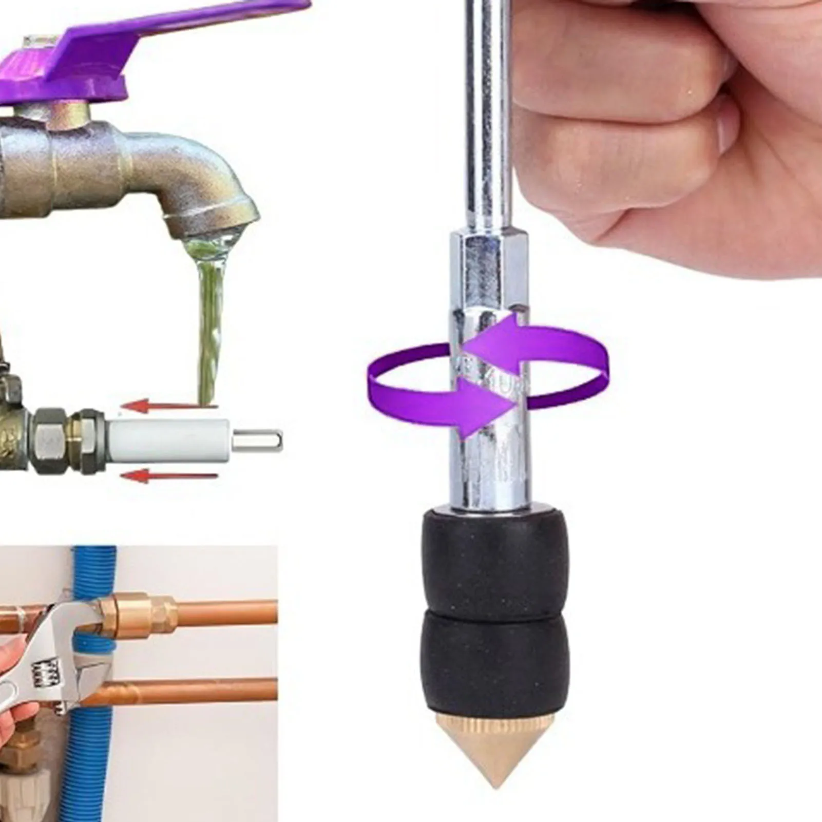 Kit de parada de água para linha de tubulação, kit de rolha de água quente, agulhas de parada de água para reparo de linha de tubulação, ferramenta de encanamento de renovação doméstica