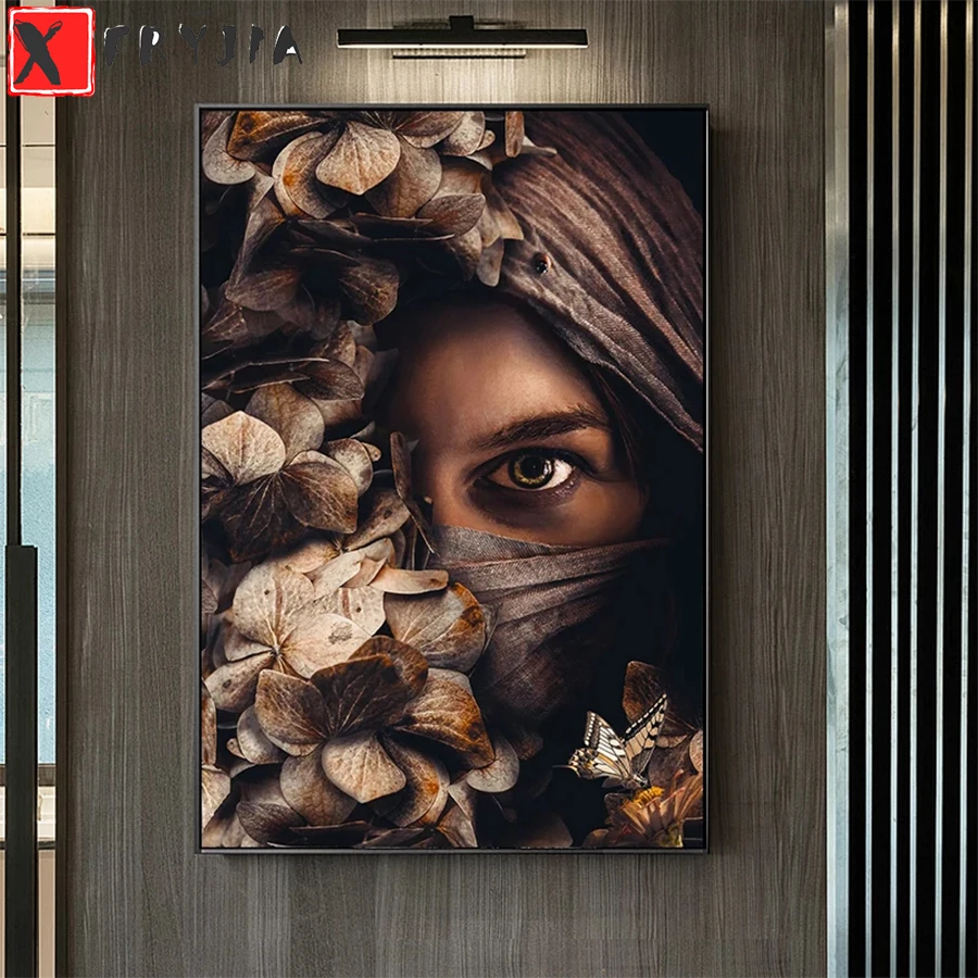 Full square Round drill Diamond embroidery Half face woman flower art 5D DIY diamond Painting Cross Stitch Rhinestone Mosaic