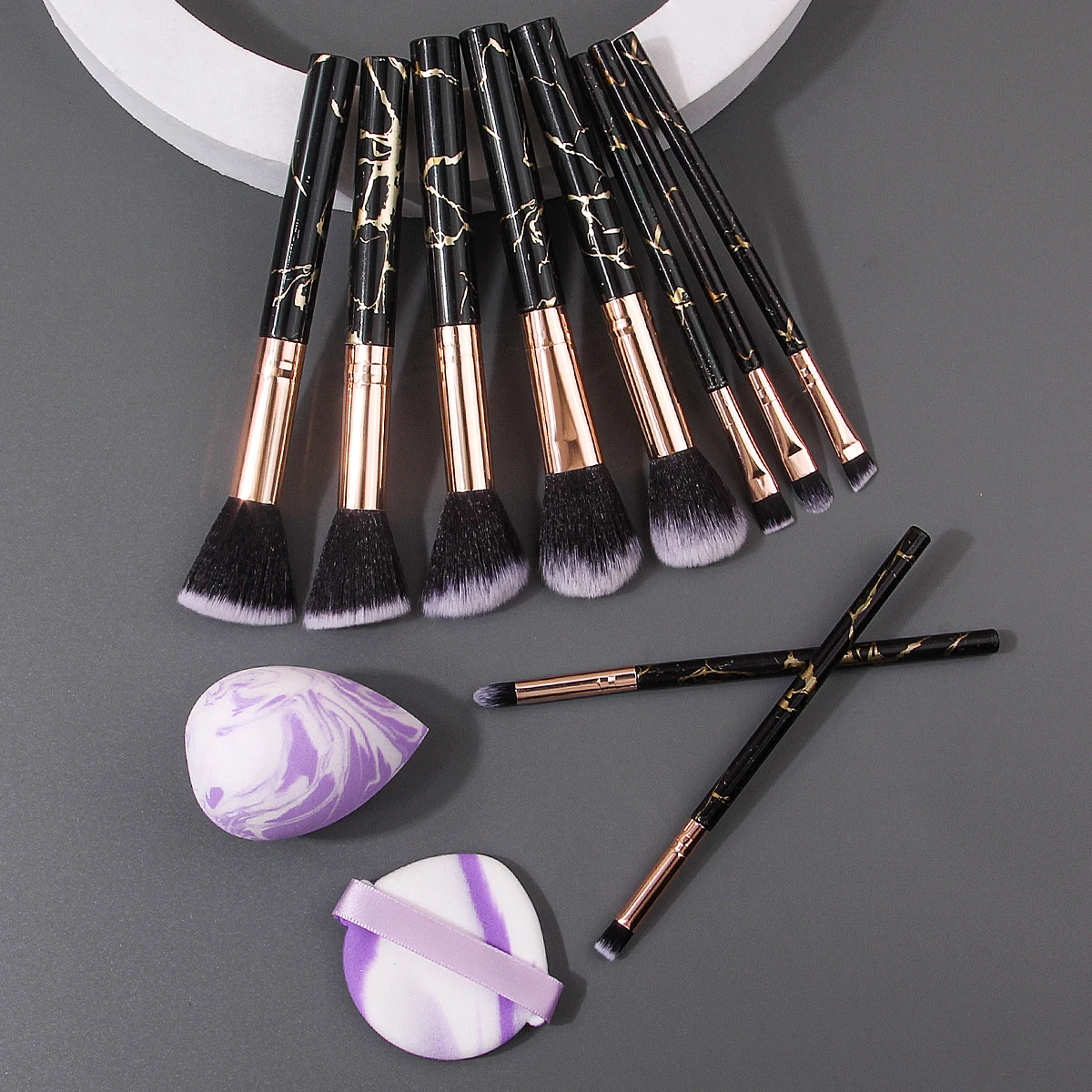 12pçs conjunto de pincéis de maquiagem multiuso de alta qualidade e esponja de dupla finalidade seca e molhada, ferramenta de beleza para maquiagem em pó