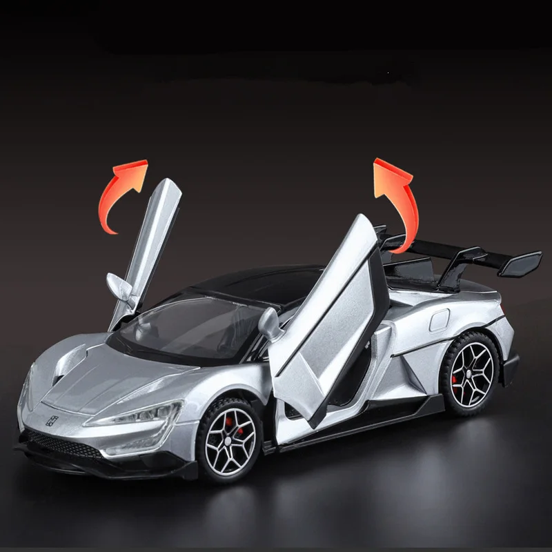 1/32 BYD Yangwang U9 سبيكة سيارة رياضية نموذج Diecasts المعادن المسار سباق المركبات نموذج سيارة محاكاة ضوء الصوت الاطفال اللعب هدية