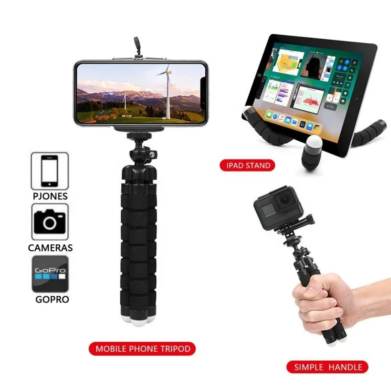 Tripods Tripod For Phone Mobile Camera Holder Clip Smartphone Monopod Tripe Stand Octopus Mini Tripod Stativ For Phone Camera