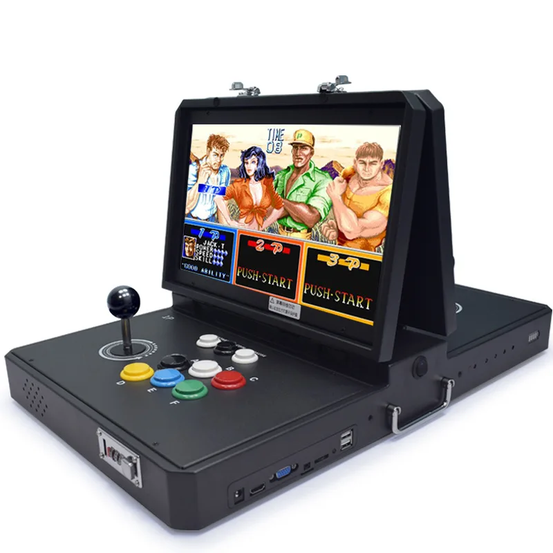 High definition 14 inch backrest portable double arcade nostalgic joystick fighting game machine