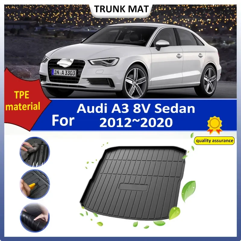 Car TPE Rear Trunk Mat For Audi A3 8V Sedan 2012 2013 2014 2015 2016 2017 2018 2019 2020 Waterproof Boot Tray Carpet Interior