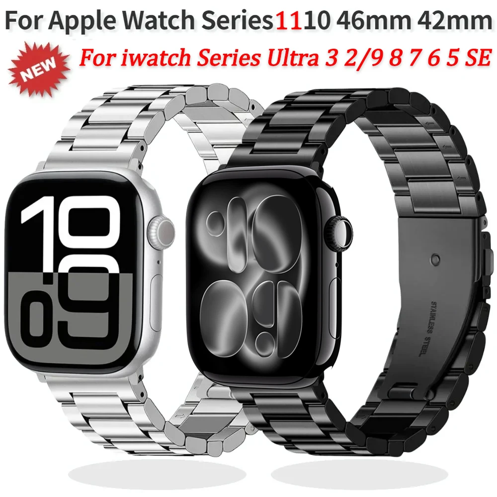 Metal Band for Apple Watch 11/10 46mm 42mm Ultra 3 2 49mm 9 8 7 45/41mm Business Wristband iWatch Series 6 5 SE3 44mm 40mm Strap