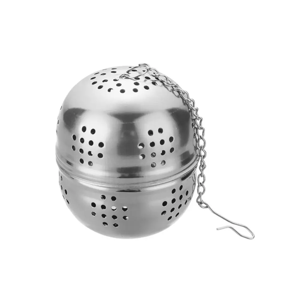 Corrosion Resistance Stainless Steel Oval Kitchen Tea Leak Mesh Tea Infuser Seasoning Ball Filtering Tennis Ball